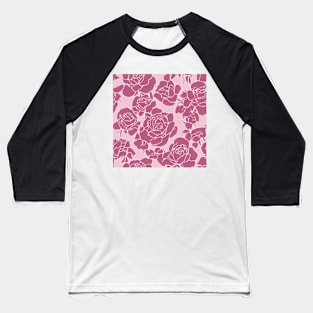 Pink Vintage Floral  Romantic Flower Design Baseball T-Shirt